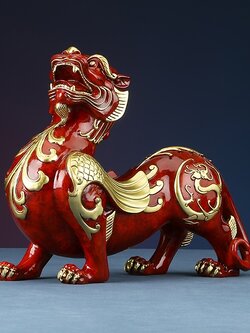 #ปี่เซี๊ยะเฝ้าทรัพย์ งานทองเหลืองลงสีงานช่างฝีมือชาวจีน