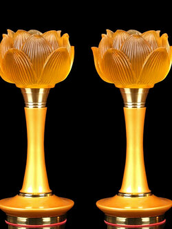 โคมไฟดอกบัว(LED) ขนาดสูง 10 นิ้ว สำหรับจุดบูชาพระโพธิสัตว์,พระพุทธ,ตกแต่งหิ้งบูชา