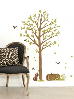 AS-1001 Wall Sticker วอลล์สติ๊กเกอร์แต่งผนังเกาหลี ลายต้นไม้ ขนาดแผ่น 50x70 cm