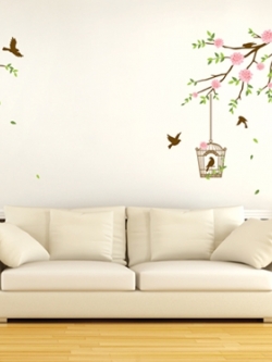 AS-1003 Wall Sticker วอลล์สติ๊กเกอร์แต่งผนังเกาหลี ลาย Birds Singing ขนาดแผ่น 50x70 cm