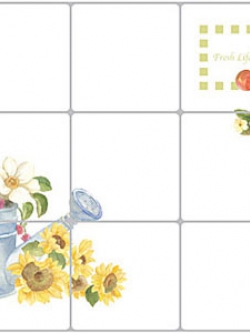 L-06 Anti-flame อลูมิเนียมสติ๊กเกอร์ ลายผลไม้ดอกไม้ ขนาด 75x45 cm