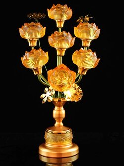 โคมไฟคริสตัลดอกบัว(LED) สำหรับจุดบูชาพระโพธิสัตว์,พระพุทธ,ตกแต่งหิ้งบูชา เสริมมงคล