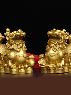 ปี่เซี๊ยะเก็บทรัพย์ทองเหลือง,ปี่เซี๊ยะคู่ เสริมดวงการเงิน,การงาน,แก้ปีชง(นำเข้าจากประเทศจีน)