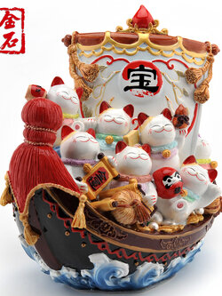 เรือสมบัติ Lucky Cat Ornament Store งานกระเบื้องญี่ปุ่น