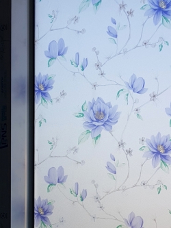 รุ่น 80029 สูญญากาศติดกระจกลายดอกไม้สีม่วง กว้าง 90 cm