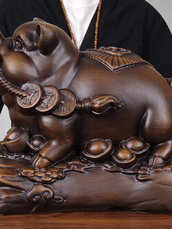 #หมูนำโชค(ไม้จริง) ตัวแทนแห่งความอุดมสมบูรณ์ เสริมโชคลาภด้านเงินทอง,แก้ปีชง