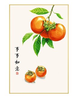 #ภาพวาดสไตล์จีนร่วมสมัย กรอบหนา 3 cm. ขนาด 40x60 cm. /ไม่มีกระจก