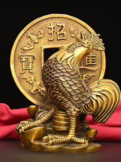 ไก่ขนทรัพย์ สัตว์มหามงคลเสริมดวงการเงิน,การค้าขาย,อำนาจบารมี งานทองเหลือง