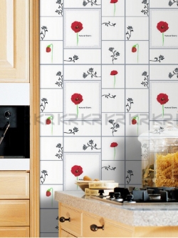 HOK-21105 Foil Sheet อลูมิเนียมสติ๊กเกอร์แต่งผนังครัวกันน้ำมัน ขนาด 45x75 cm