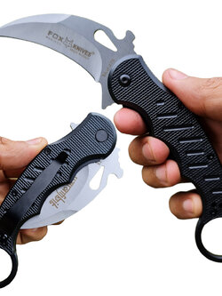 มีดพับ มีดคารัมบิต FOX KNIVES FX-478 Karambit Knives ใบมีดสีเงิน ขนาด 7.8 นิ้ว (19.7 ซม.)