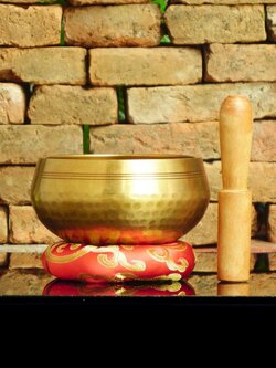 ขันทิเบต(ทองเหลือง) Tibetan Singing Bowl งานทำมือโดยช่างฝีมือชาวเนปาล (11 cm.)