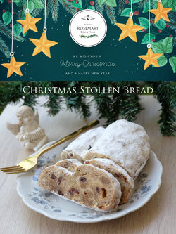 ขนมปังคริสต์มาส 🎅🎄 Stolen Cake (Bread) ชิ้นใหญ่ 24CM. * สูตรใส่แครนเบอร์รี่ และ อิทผาลัม เพื่อสุขภาพ