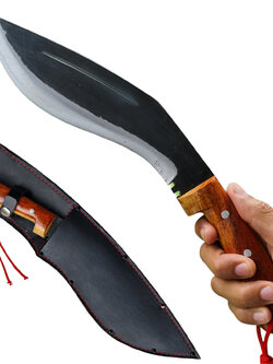 มีดใบตาย มีดกุรข่าขนาด 14.4 นิ้ว (36.5 ซม.) พร้อมซองมีดร้อยเข็มขัดสำหรับเก็บมีด