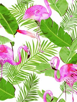 วอลล์เปเปอร์ลายใบไม้ ฟามิงโก สีขาว aw14-3