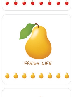 ESM-02 Deco Sticker สติ๊กเกอร์สำหรับตกแต่งกระเบื้องครัว ห้องน้ำ ลายผลไม้ / 1 ชุดมี 6แผ่น