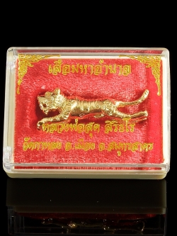 เสือมหาอำนาจ หลวงพ่อสุด วัดกาหลง คงกระพันชาตรี แคล้วคลาด มหาอุตม์ เนื้อทองเหลืองขัดเงา