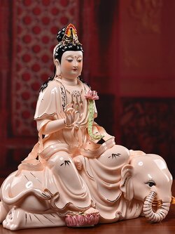 พระโพธิสัตว์กวนอิม เซรามิกเนื้อหยกคุณภาพสูง บูชาเพื่อเสริมศิริมงคล นำชีวิตสู่สิ่งดีๆ/ขนาดสูง 24.5 cm.