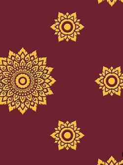 ลายไทยดาวกระจาย โฟมนุ่ม นูนต่ำ สีแดง