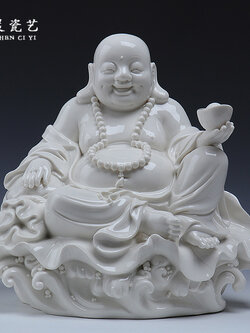 พระสังกัจจายน์อรหันต์แห่งความอุดมสมบูรณ์เนื้อเซรามิกสีขาวคุณภาพสูง บูชาเพื่อเสริมศิริมงคล