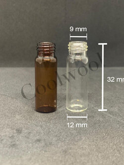 vial สีใส ฝาเกลียว ขนาด 2 ml -12x32mm(100ชิ้น/แพ็ค) 9-425 ไม่มีสเกล