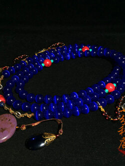 ประคำหินสีทิเบตเครื่องประดับโบราณ ของแท้จากร้านของเก่าในปักกิ่ง