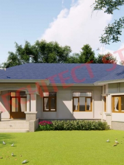 แบบบ้านชั้นเดียว สไตล์คอนเทมโพรารี่ NA-111 ขนาด 219.40 ตร.ม. 3 ห้องนอน 4 ห้องน้ำ