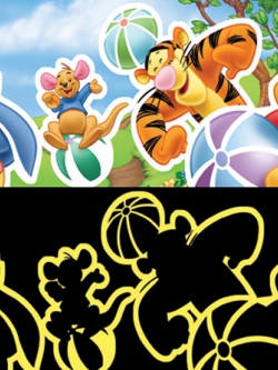 GBD-13 Glowing Border sticker ลายแต่งขอบเรืองแสง Pooh 4 ขนาด 5x40 cm