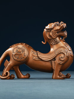 #ปี่เซี๊ยะเฝ้าทรัพย์ งานทองเหลืองลงสีงานช่างฝีมือชาวจีน