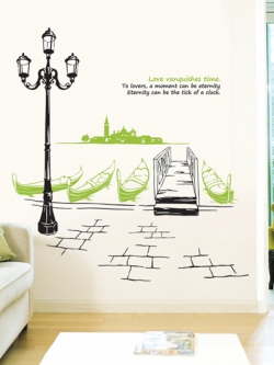 TGWST-12 BIG Wall Graphic Stickers ลายริมท่าน้ำ ขนาด 1.35 m x 1.30 m