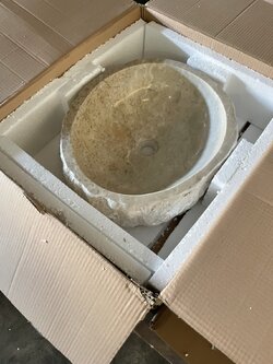 อ่างล้างหน้าหินธรรมชาติ สีสด ทรงสวย