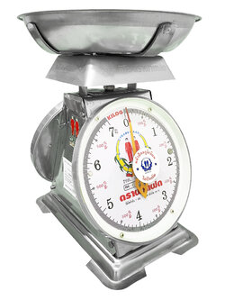 เครื่องชั่งสปริง ตราฝาแฝด ตัวถังสเตนเลส เกรด 430 พิกัด 7 กก. จานลึก