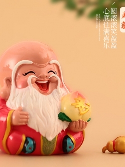 เทพเจ้าไท้ส่วยเอี๊ยะ,ฮกลกซิ่ว เทพแห่งความร่ำรวย,สุขภาพดี อายุยืน ตุ๊กตาเรซิ่นประดับบ้าน นำเข้าจากมณฑลกวางตุ้งประเทศจีน