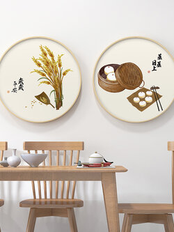 #ภาพวาดสไตล์จีนร่วมสมัย กรอบหนา 3 cm. ขนาด 40x40 cm. /ไม่มีกระจก