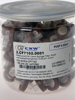 PRECLEAN™ 13 mm Syringe Filter PVDF (hydrophilic) membrane (100/pkg)