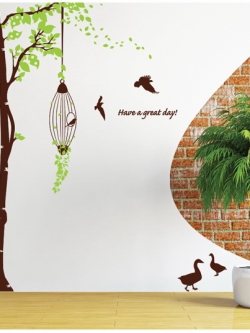 KRG-70028 Wall Sticker graphic วอลล์สติ๊กเกอร์ไดคัท ลาย Have a great day ขนาดหลังติด สูง 2.3 m x กว้าง 3.36 m