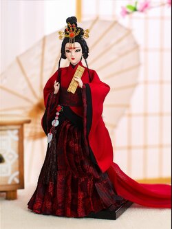 ตุ๊กตาผู้หญิงจีนโบราณในชุดผ้าไหม งานศิลปะจีน ของฝากจากมณฑลเจียงซู