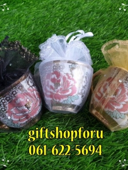 ของชำร่วยงานศพ ถ้วยน้ำชาเบญจรงค์