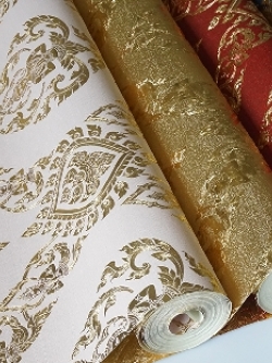 ลายไทย เทพพนม ปั๊มลายสีทอง