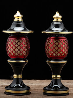 #โคมไฟไหว้พระพุทธ สำหรับตั้งจุดหิ้งพระและศาลเจ้าต่างๆ แบบใช้ไฟฟ้า (งานทองเหลือง)