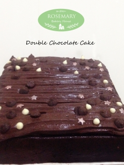 ดับเบิ้ลช็อกโกแลตเค้กครีมชีส (ขนาด 3 ปอนด์) /Double Chocolate Cake (With Dark & White Chocolate Chips) 3 Pound ( 8'' x 8")