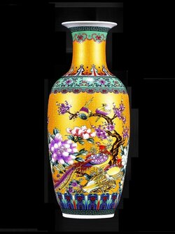 แจกันเซรามิกเขียนลายจีนโบราณ(เคลือบพิเศษ) จัดดอกไม้ ตั้งโชว์ ปรับฮวงจุ้ยบ้าน โต๊ะทำงาน