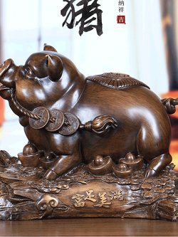 หมูมงคลอุดมสมบูรณ์ กินใช้ไม่มีหมด เครื่องประดับปรับฮวงจุ้ยเสริมความมั่งคั่งร่ำรวย