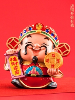 เทพเจ้าไท้ส่วยเอี๊ยะ เทพแห่งความร่ำรวย ตุ๊กตาเรซิ่นประดับบ้าน นำเข้าจากมณฑลกวางตุ้งประเทศจีน