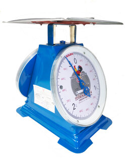 เครื่องชั่งสปริง ตราไก่สามห่วง ตัวถังเหล็ก พิกัด 3 กก. จานแบน