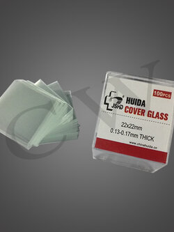 microscopic cover glass 22x22 (100ชิ้น/box)- 10 boxes/vacuum pack-กระจกปิดสไลด์
