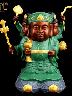 รูปบูชาเนื้อทองเหลือง เทพเจ้า Daikoku (ไดโกกุ) เทพเจ้าแห่งความมั่งคั่งและร่ำรวย