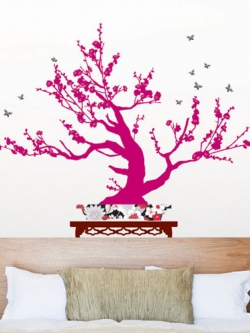 kr-0041 Wall Sticker Japanese apricot tree ขนาด 50x70 cm