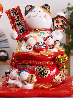 Lucky Cat Decoration ตุ๊กตาของขวัญ พร้อมกล่อง/ขนาด 11 นิ้ว