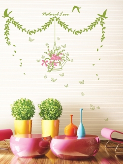 AS-1009 Wall Sticker วอลล์สติ๊กเกอร์แต่งผนังเกาหลี ลาย Lycra Garden /ขนาดแผ่น 50x70 cm