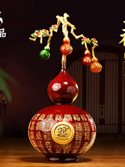 #ผลน้ำเต้าหยกเรียกทรัพย์ งานทองเหลือง เครื่องประดับปรับฮวงจุ้ยเสริมความมั่งคั่งร่ำรวย